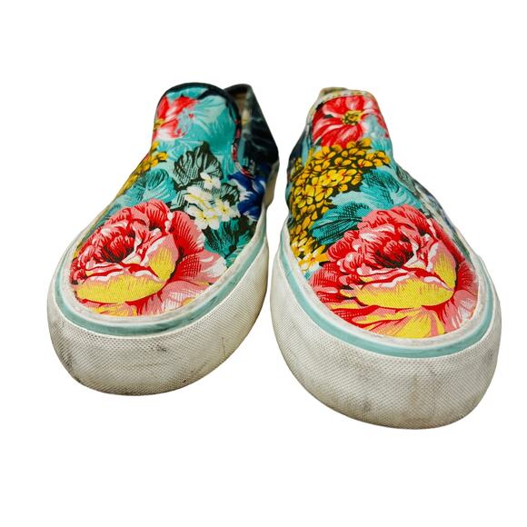 Polo Ralph Lauren Canvas Slip On Shoe Floral Hawaiian - 14D - Picture 1 of 7
